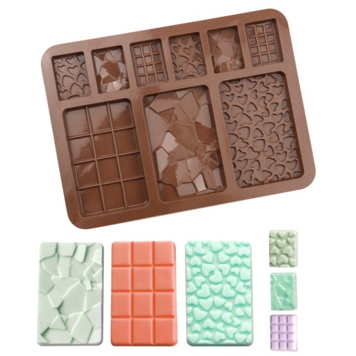 Silikónová forma na voskové torty, odliatky mydla, mini čokoládové tyčinky