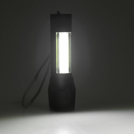 TAKTICKÉ LED SVETLO ZOOM BOČNÝ CLIP COB REFLEKTOR NABÍJACÍ USB