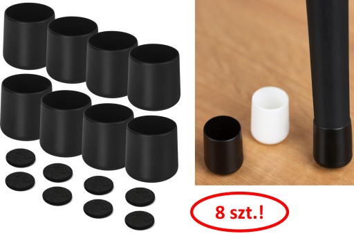 Návlek na nohy stoličky pre 18mm rúrku s PLNOM, 8 ks