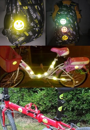Reflexné nálepky smajlíkov na odrážadlá na bicykel