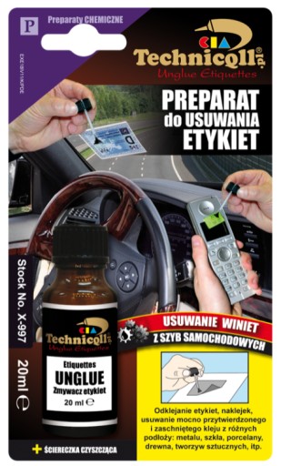 Odstraňovač nálepiek, štítkov, ktoré sa ťažko odstraňujú, auto vinet