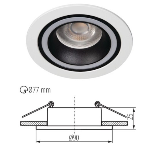 Ozdobný prsteň s očkom na strop GU10 10W mačací biely a čierny