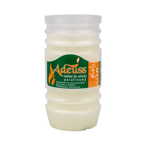 ADEUSS PARAFÍNOVÁ VLOŽKA DO JÚRA 2,5 DŇA VÝŠKA 11CM PRIEMER 5,5CM