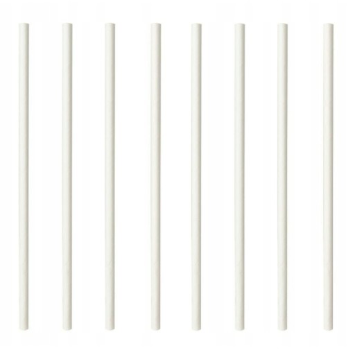 Hrubé biele papierové slamené trubice 8 mm 25 cm 100x