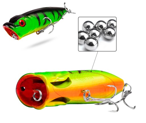 POPPER FLOPPER Wobler OKÁS PIKE F141 SILVER