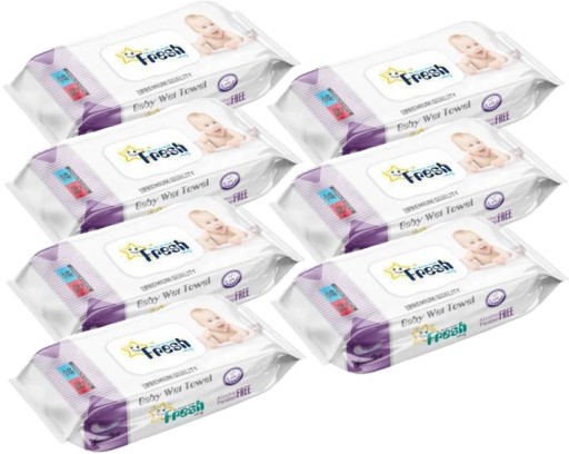 Fresh Baby Jumbo pack vlhčené obrúsky s klipom, 120 kusov