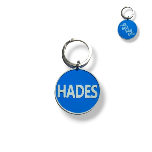 Gumový ID štítok / TAŠKA NA ADRESU - KRUH - personalizovaná obojstranná