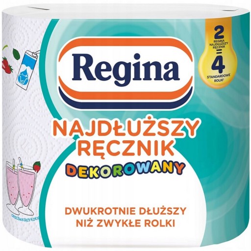 REGINA kuchynská papierová utierka NAJDLHŠIA, zdobená, ekologická, 2 rolky
