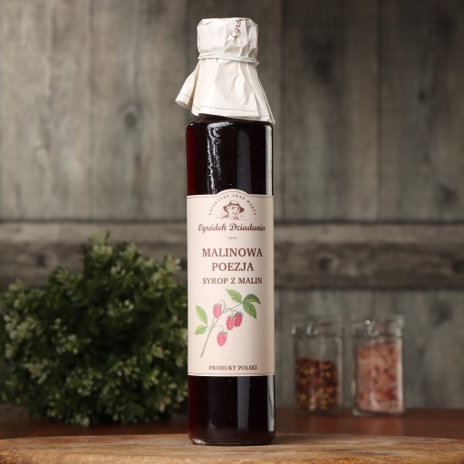 Malinový sirup Malinový Poezja 315 g Ogródek Dziadu