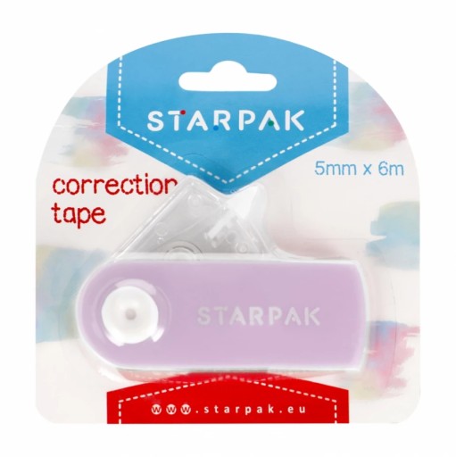 KOREKČNÁ PÁSKA STARPAK PÁSKA 5mmx6m S KRYTOM PASTELOVÁ FIALOVÁ