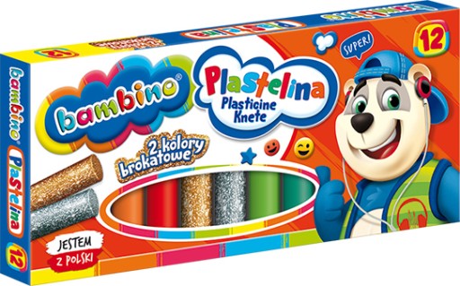 BAMBINO školská plastelína, 12 farieb, okrúhla