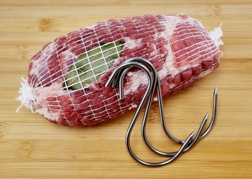 B-304 Veľký udiarenský hák na údenie slaniny, slaninového tuku, filé, silný INOX