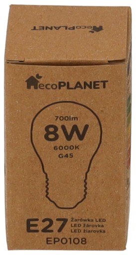LED žiarovka E27 8W G45 Ball Cold Color 700LM