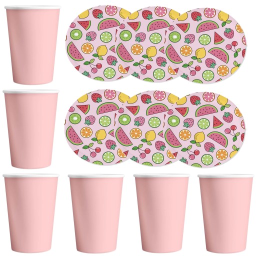 Sada šálok a tanierov Pink Fruits Summer 12 ks