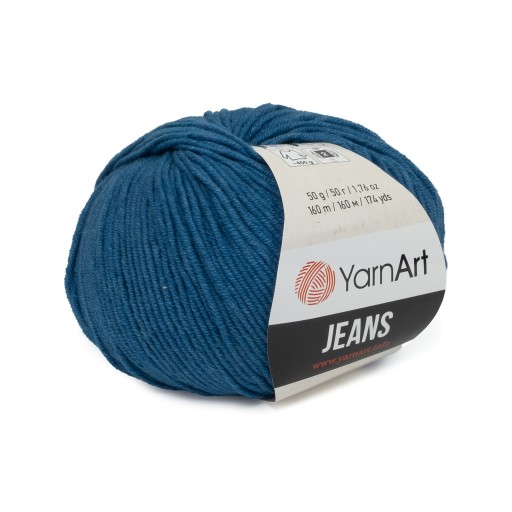 50g priadza, 55% bavlna 45% akryl, YarnArt Jeans tmavomodrá 17