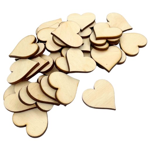Srdce drevené srdiečka 2cm dekorácia z preglejky 50ks decoupage Valentín