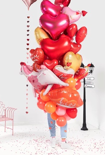 Latexové balóny Červené SRDCE Svadba na Valentína 16 palcov 40 cm 10 ks.