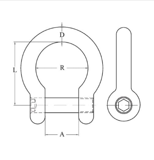 NEREZOVÝ OMEGA SHAKEL S 5 MM IMBUS PIN