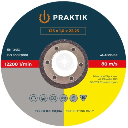 Kovový a INOX rezací kotúč 125x1x22 plochý na uhlovú brúsku, flexa