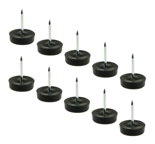 100 x nábytkové klzáky 15 mm s klincom, čierne