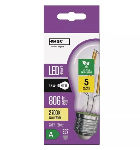 Emos ZF5147 LED žiarovka A60/E27/3,8W 60W