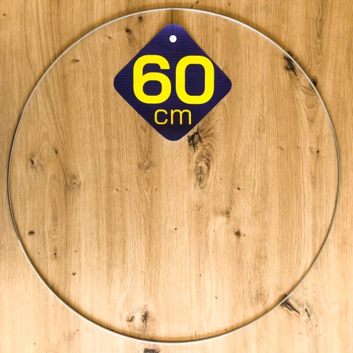 STRIEBORNÝ kovový prsteň na lapače snov, 60 cm