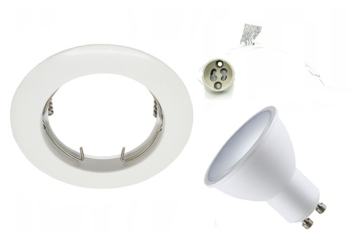 SET HALOGÉNOVÉ SVETLÁ + GU10 LED KRUH BIELY