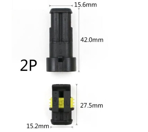 5x SUPERSEAL PLUG BUCKET HERMETIC 2 PIN CONNECTOR