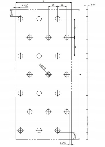PP18 PERFOROVANÝ PLOCHÝ KONEKTOR 120x200 2mm