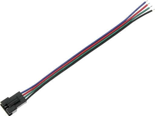 4KOLÍKOVÝ KONEKTOR PRE RGB LED PÁS KONEKTOR ZÁSUVKA SAMSKÁ SAMIČKA ZÁSTRČKA 15 cm