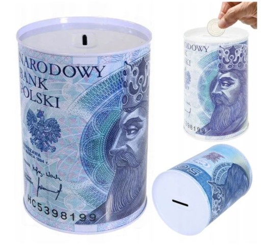Zaujímavé prasiatko, veľká kovová plechovka na peniaze, NEOTVORENÉ bankovky