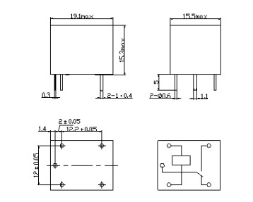 SRD-05VDC-SL-C relé 5-pin 10A 250VAC 5V