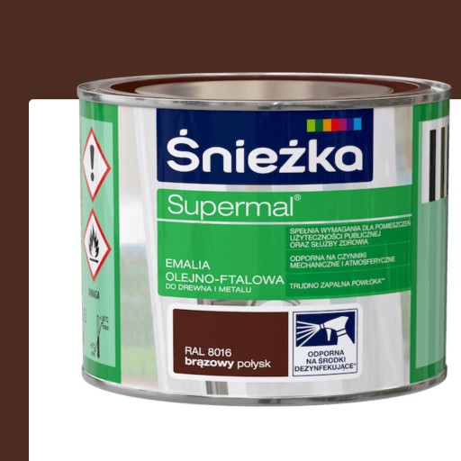 ŚNIEŻKA Supermal Oil-ftalátový email GLOSS 200ml HNEDÁ
