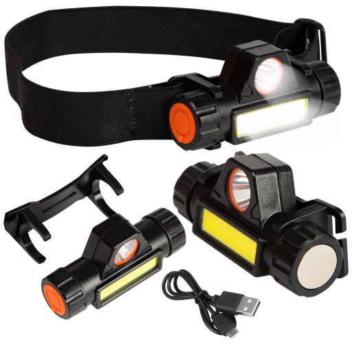 ČELOVÁ LAMPA VÝKONNÁ COB USB LED LAMPA S MAGNETOM
