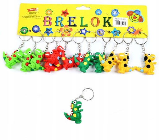 BATOH NA KĽÚČE DINOSAUR KRÚŽOK NA KĽÚČENKU DINU SET 12