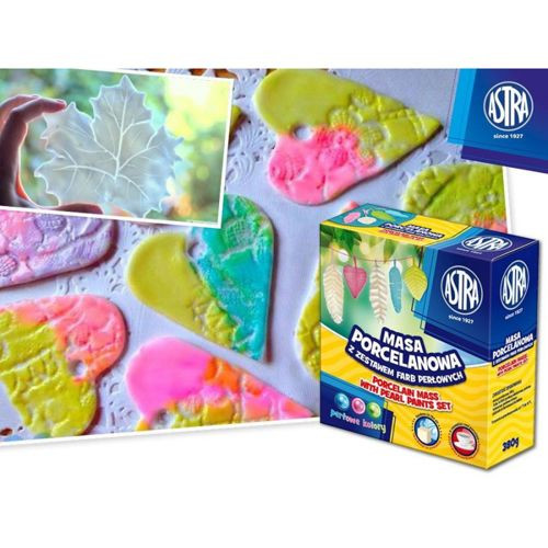 PORCELÁNOVÁ HMOTA 380G + 3 ASTRA PERLOVÉ FARBY