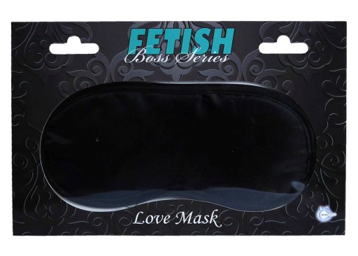Čierna saténová páska na oči – maska lásky Fetish Boss Series