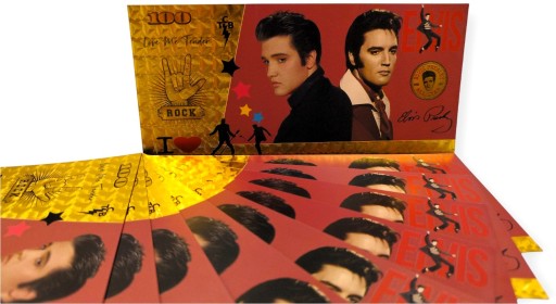 ELVIS PRESLEY Jedinečná pozlátená zberateľská bankovka