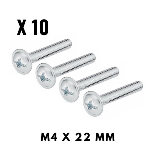 Metrické skrutky 10X M4X22 mm pre skľučovadlá DIN 967