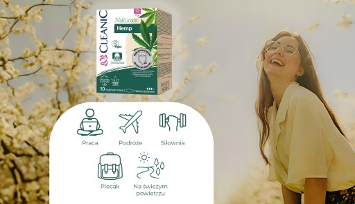 Hygienické vložky Cleanic Naturals Hemp Night, 10 ks.