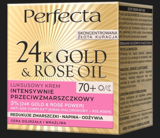PERFECTA GOLD ROSE Luxusný intenzívny krém proti vráskam 60+, 50ml