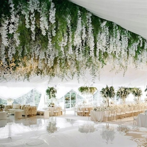 VISTÉRIA ZÁVESNÁ UMELÁ WISTERIA PREDNÁŠKA UMELÉ KVETY LIST XXL 105cm