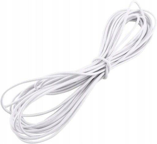 Okrúhla pletená elastická gumená šnúra biela 1mm - 5mb