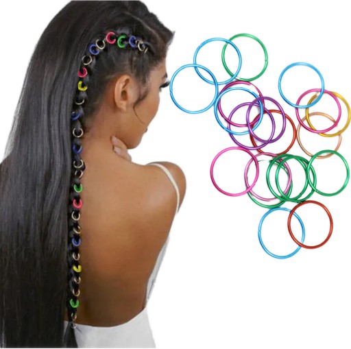 Korálky Ozdoby do vlasov, vrkoče, ozdoby, farebné prstene HAIR RING