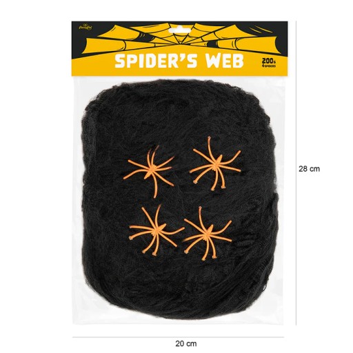 HALLOWEENSKÉ OZDOBY OZDOBY OZDOBENIA UMELÉ ČIERNA + PAVÚKY 200G