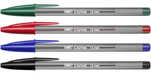 BIC CRISTAL VEĽKÝ ČIERNY GUĽOVÝ BOD S ČIAPKOM OFFICE SCHOOL HEAVY x10