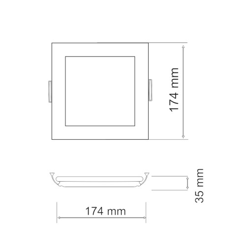 Hranaté LED stropné svietidlo 12W teplé 70lm MARS biele