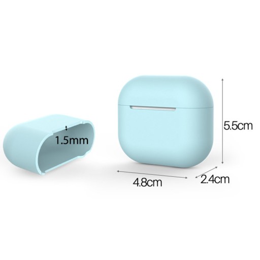 POUZDRO NA AIRPODS 3 SILIKÓNOVÝ MÄKKÝ KRYT SLÚCHADIEL TMAVOMODRÝ