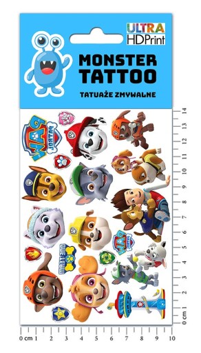 UMÝVAJÚCE DOČASNÉ TETOVANIE PRE DETI Tlapková patrola ORIGINÁLNE DIZAJNY