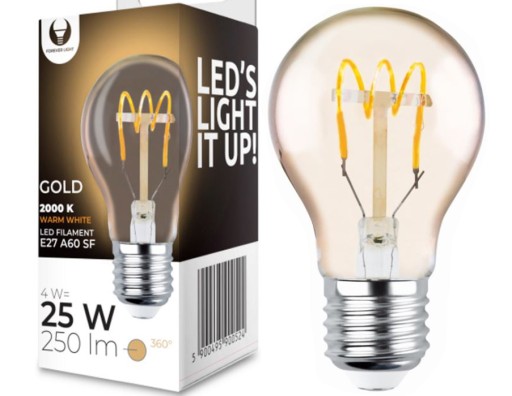 E27 LED žiarovka DEKORATÍVNA 4W 2000K EDISON